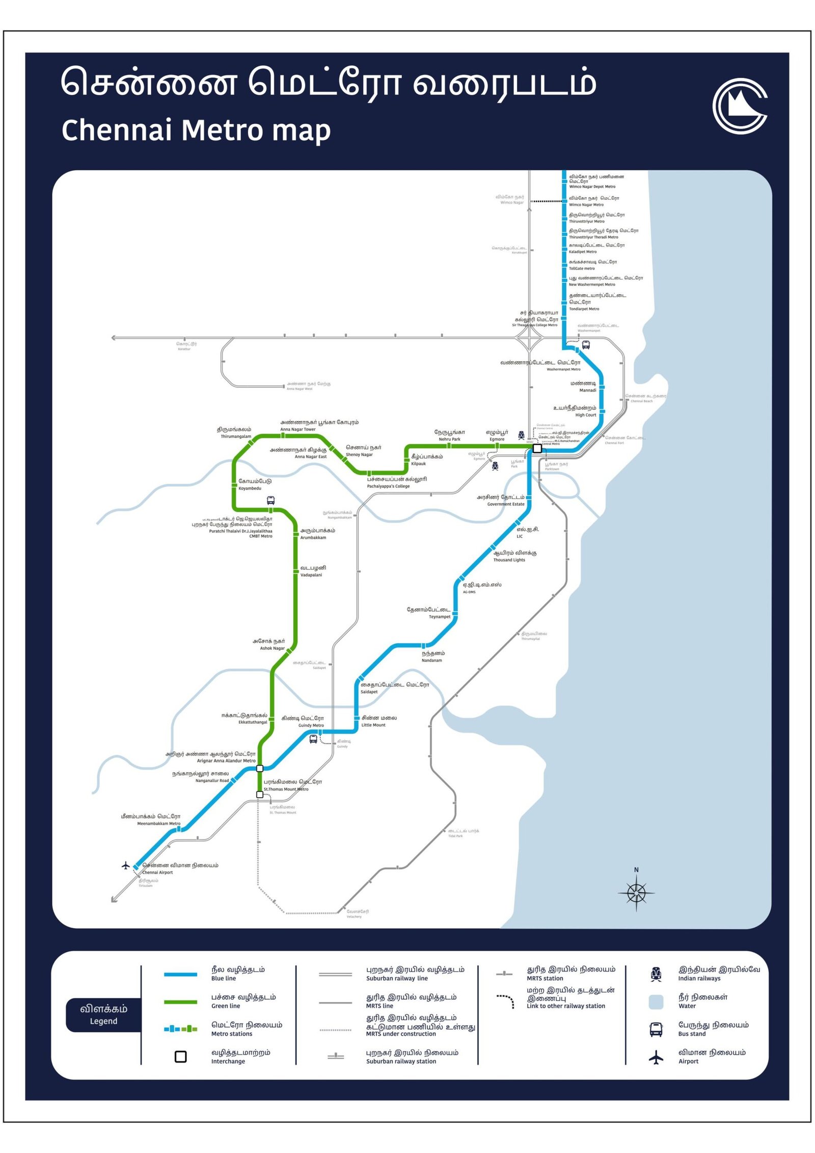 Chennai metro route map